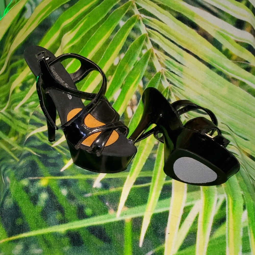 High heeled platform open shoes